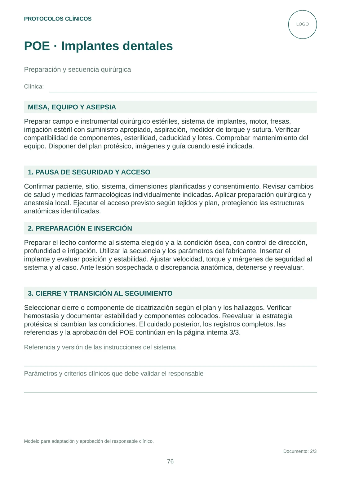 Página de ejemplo: POE · Implantes dentales